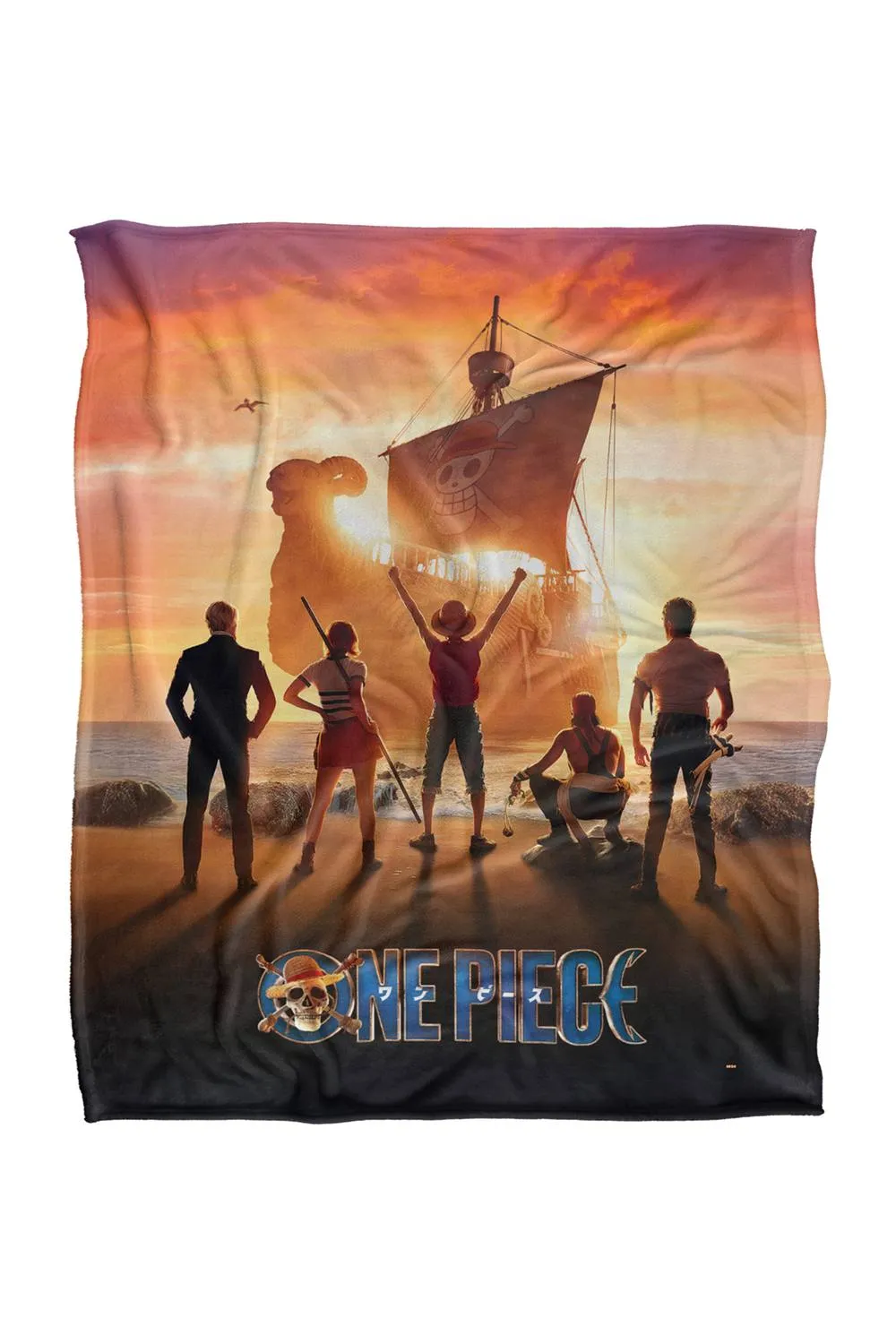 Netflix One Piece Group With Going Merry Soft Throw Blanket 152 X 127 Cm