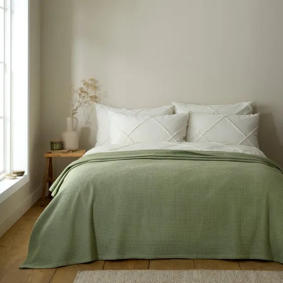 Otis Waffle 100% Cotton Throw Blanket 1