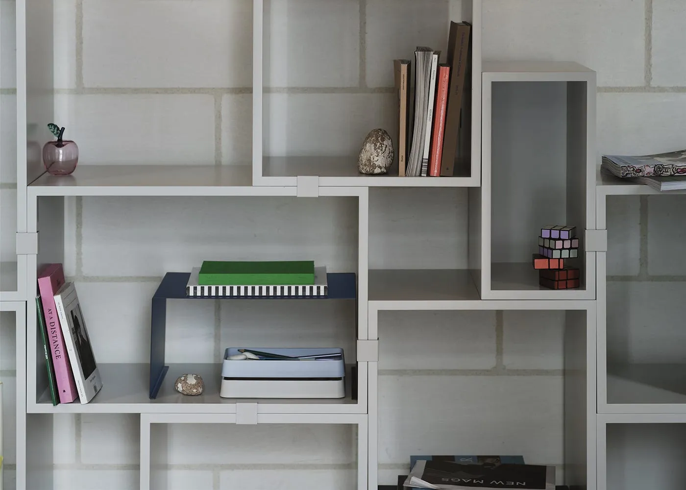 Muuto Stacked Storage System Module Open Small Brown Green 3