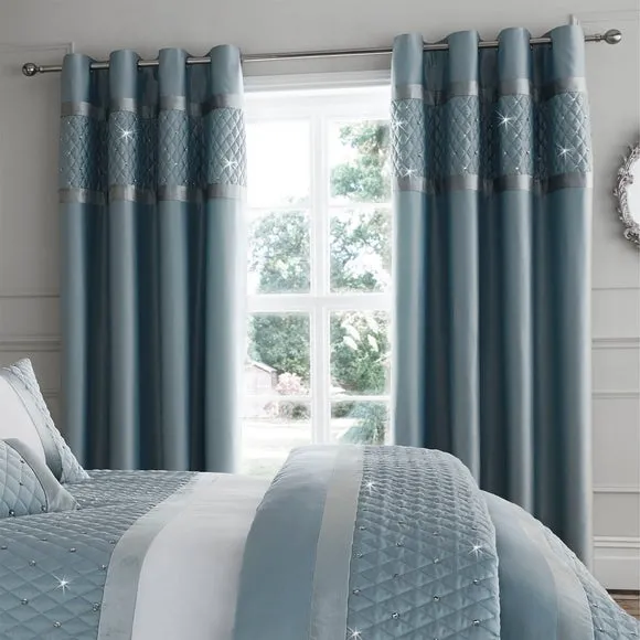 Catherine Lansfield Sequin Cluster Eyelet Curtains 2