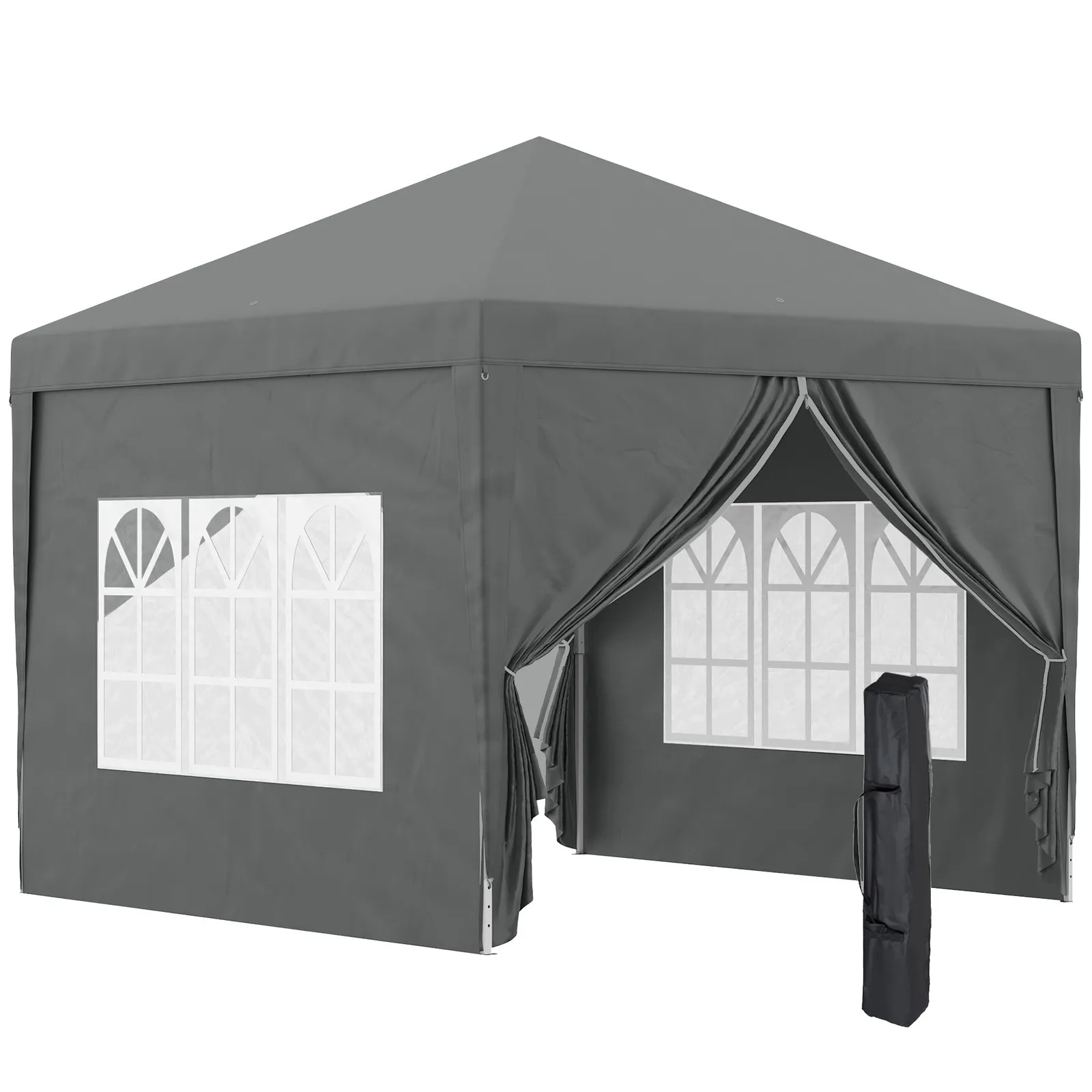 OUTSUNNY 3mx3m Pop Up Gazebo Party Tent Canopy Marquee with Storage Bag in Grey 2