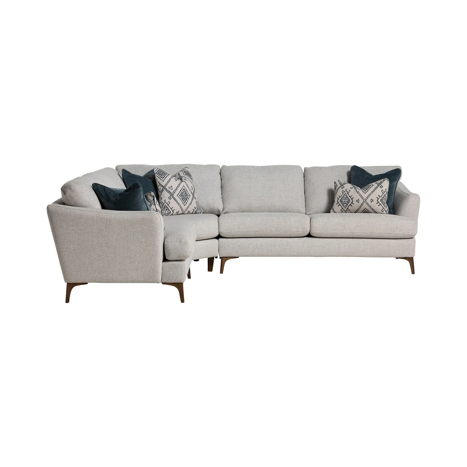 Embrey 2.5 Seater Corner Sofa With Lhf Cuddler, Grey Fabric | Barker & Stonehouse 3