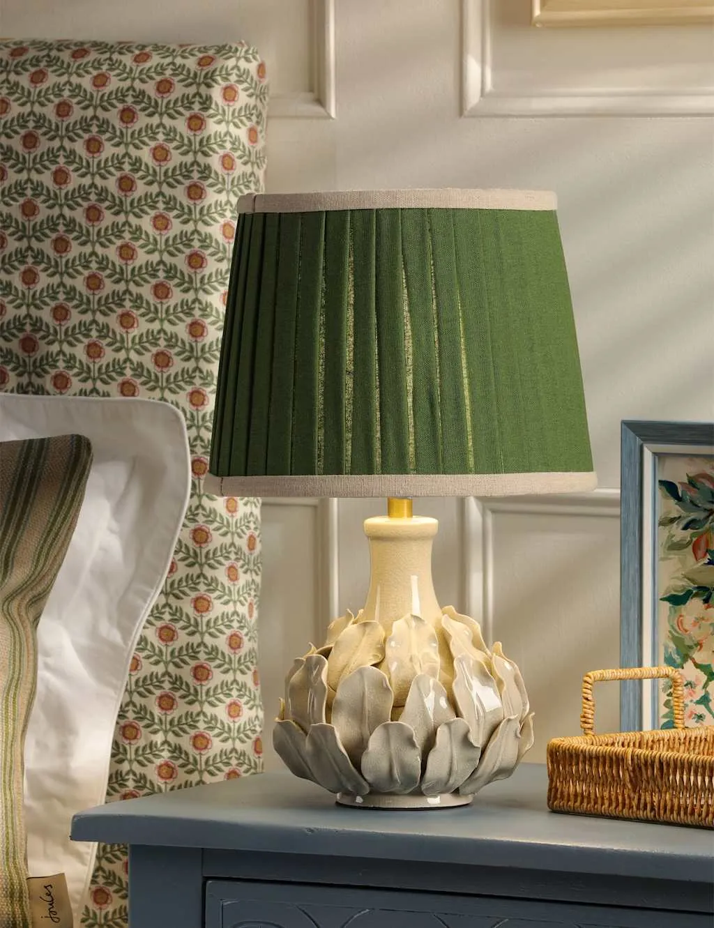 Joules Home Lighting Chatsworth Ceramic Table Lamp Green Mix