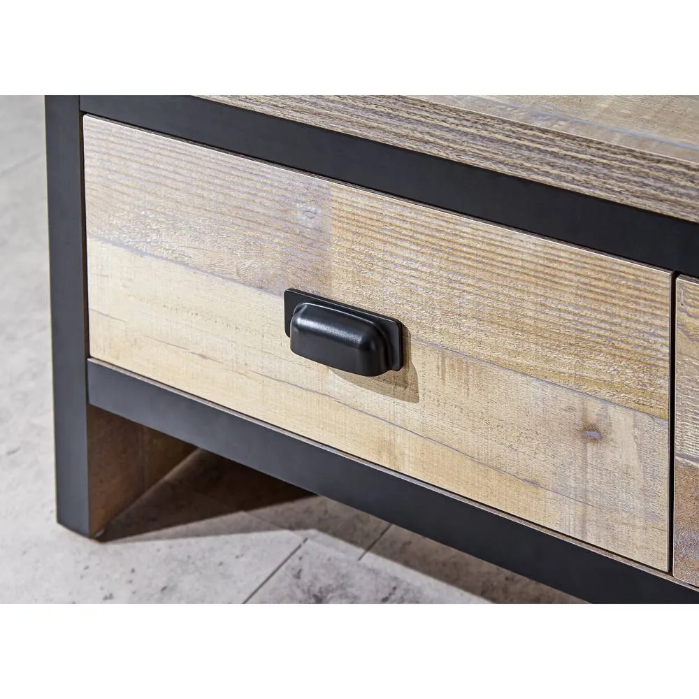 GFW Boston 2 Drawer Coffee Table in Brown 4