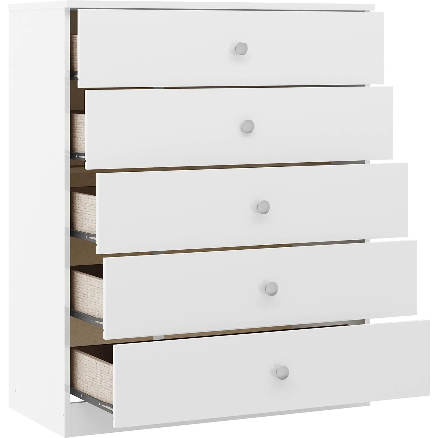 Seconique Denver 5 Drawer Chest in White 4