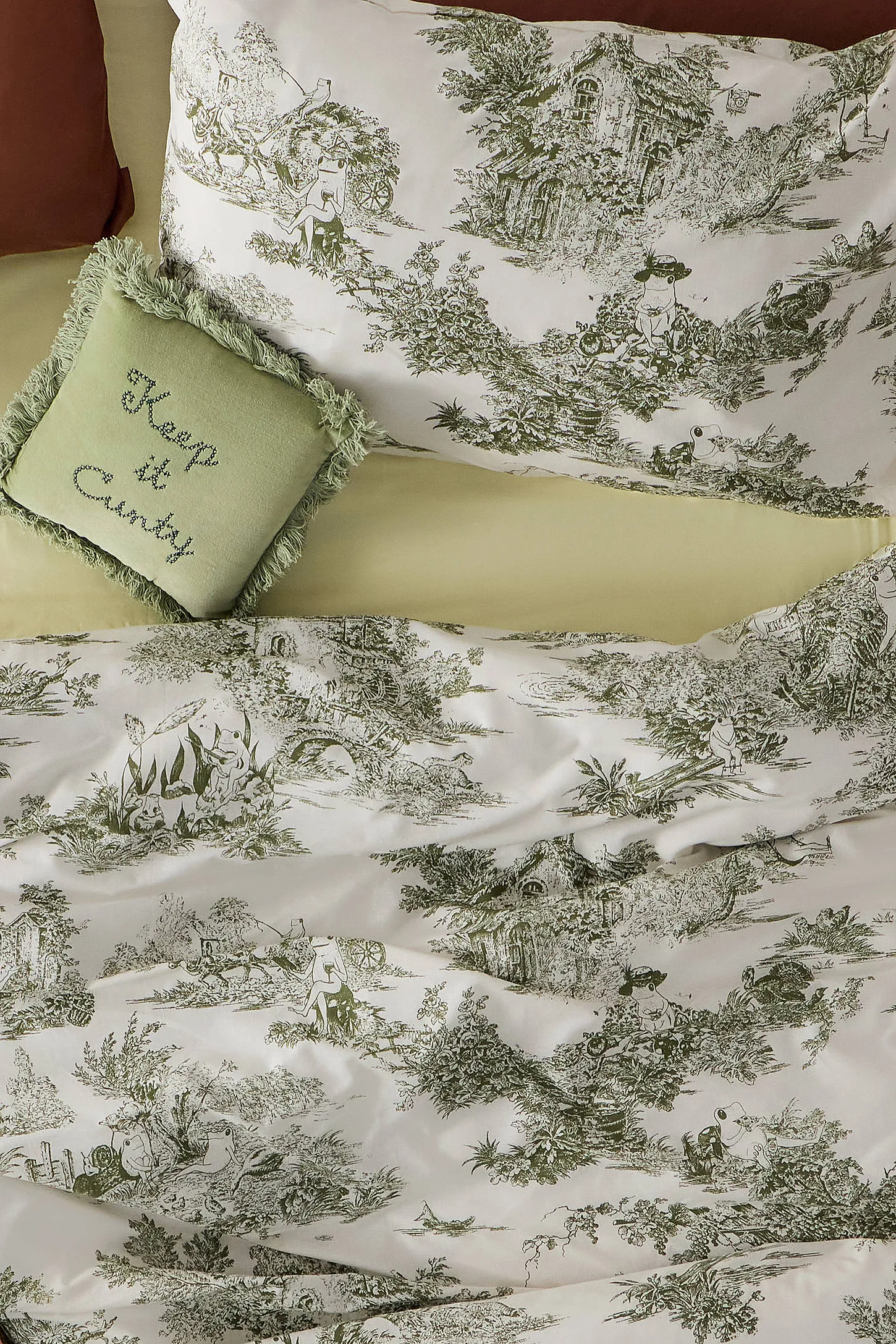 Froggy Toile Duvet Set - Green 2