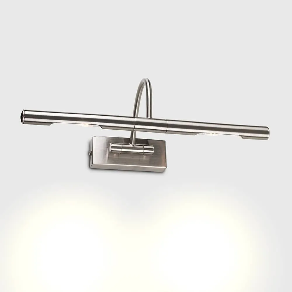 ValueLights Capri Pair of Adjustable Twin Bulb Picture Wall Lights with G9 Bulbs in Metallic Silver 2
