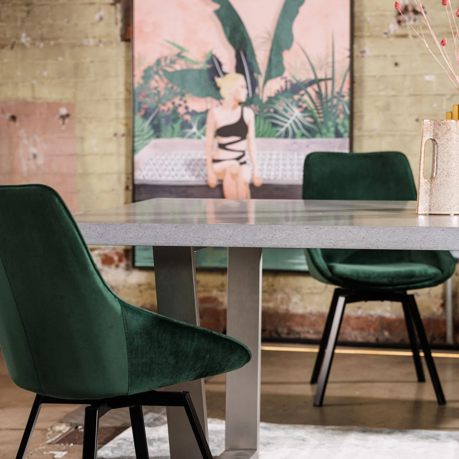 Halmstad Dining Table 135Cm, Grey Concrete Effect | W135cm | Barker & Stonehouse 2