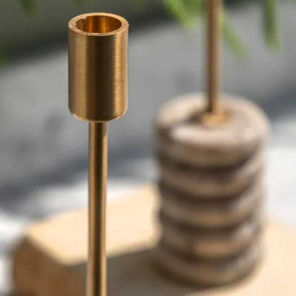 Cedar & Sage Set of 2 Novi Marble Candlestick Holders 3