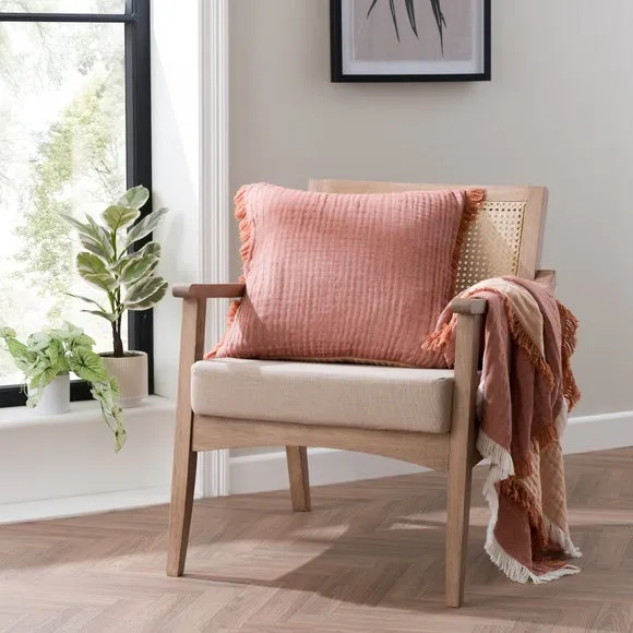 Reversible Muslin Cotton Square Cushion Cover 1