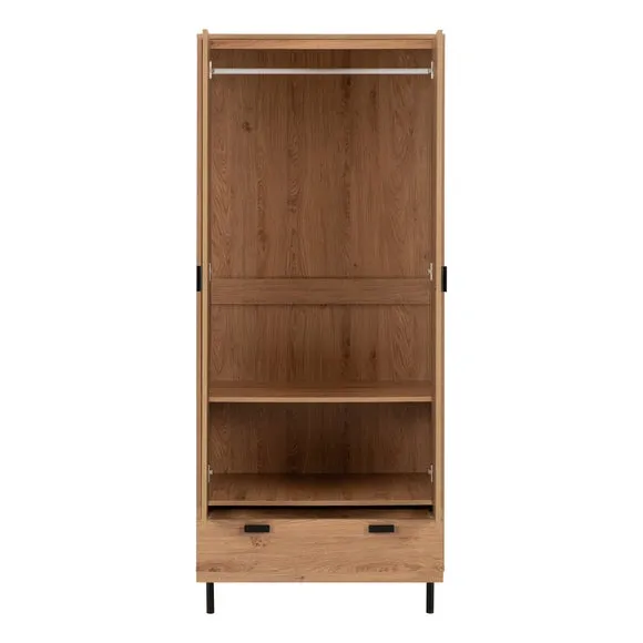 Barker Double Wardrobe, Oak Effect 4