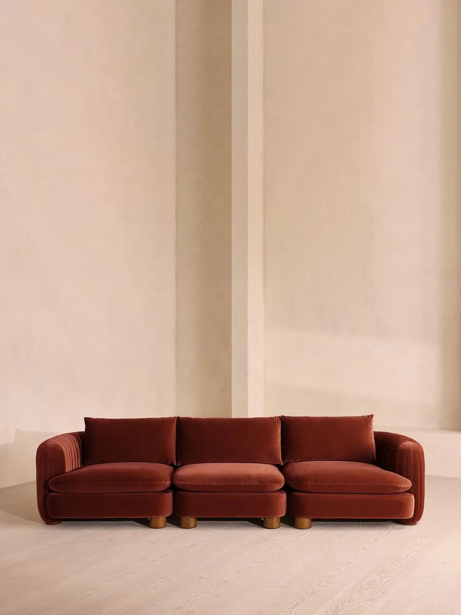 Vivienne Modular Sofa, Four Seater, Velvet Rust