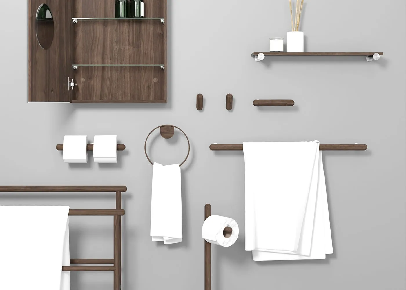 Wireworks Yoku Ring Towel Holder Natural Oak 3