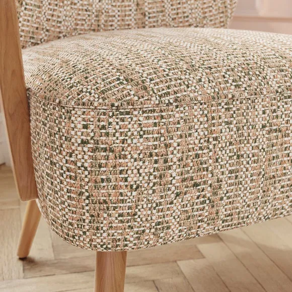 Eliza Multi Woven Boucle Wooden Occasional Chair 4