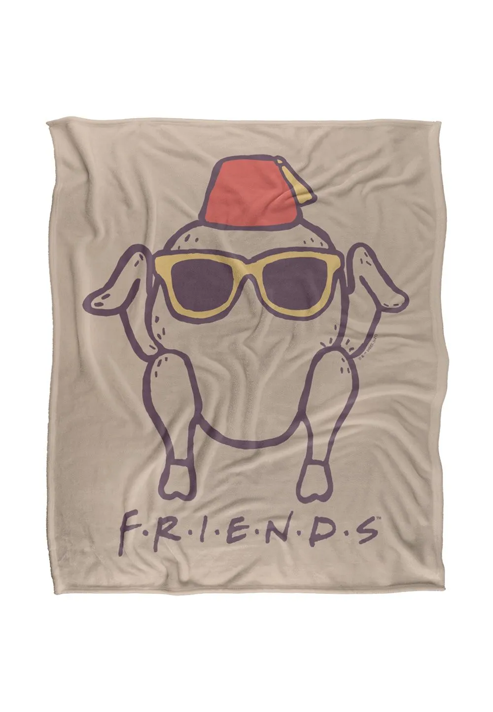 Warner Brothers Friends 152x127cm The Turkey Love Silky Touch Super Soft Throw Blanket in White