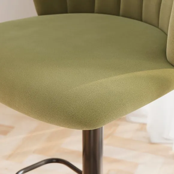 Kendall Bar Stool with Black Legs, Velvet 2