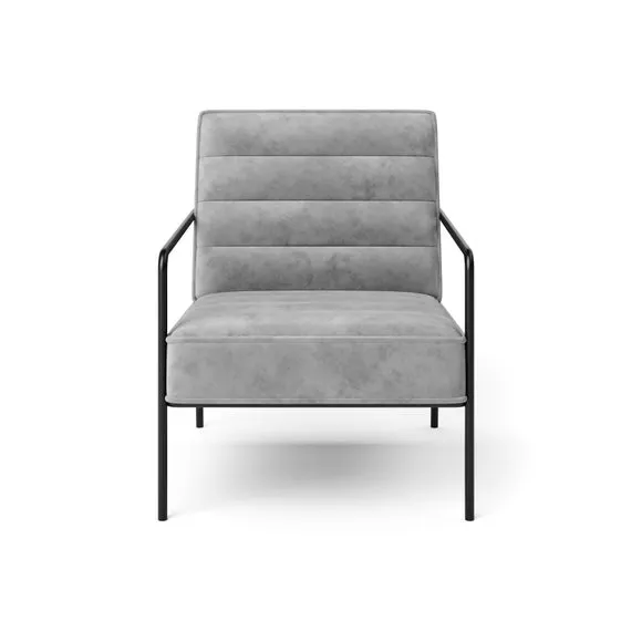 Bookham Velvet Metal Arm Accent Chair 4