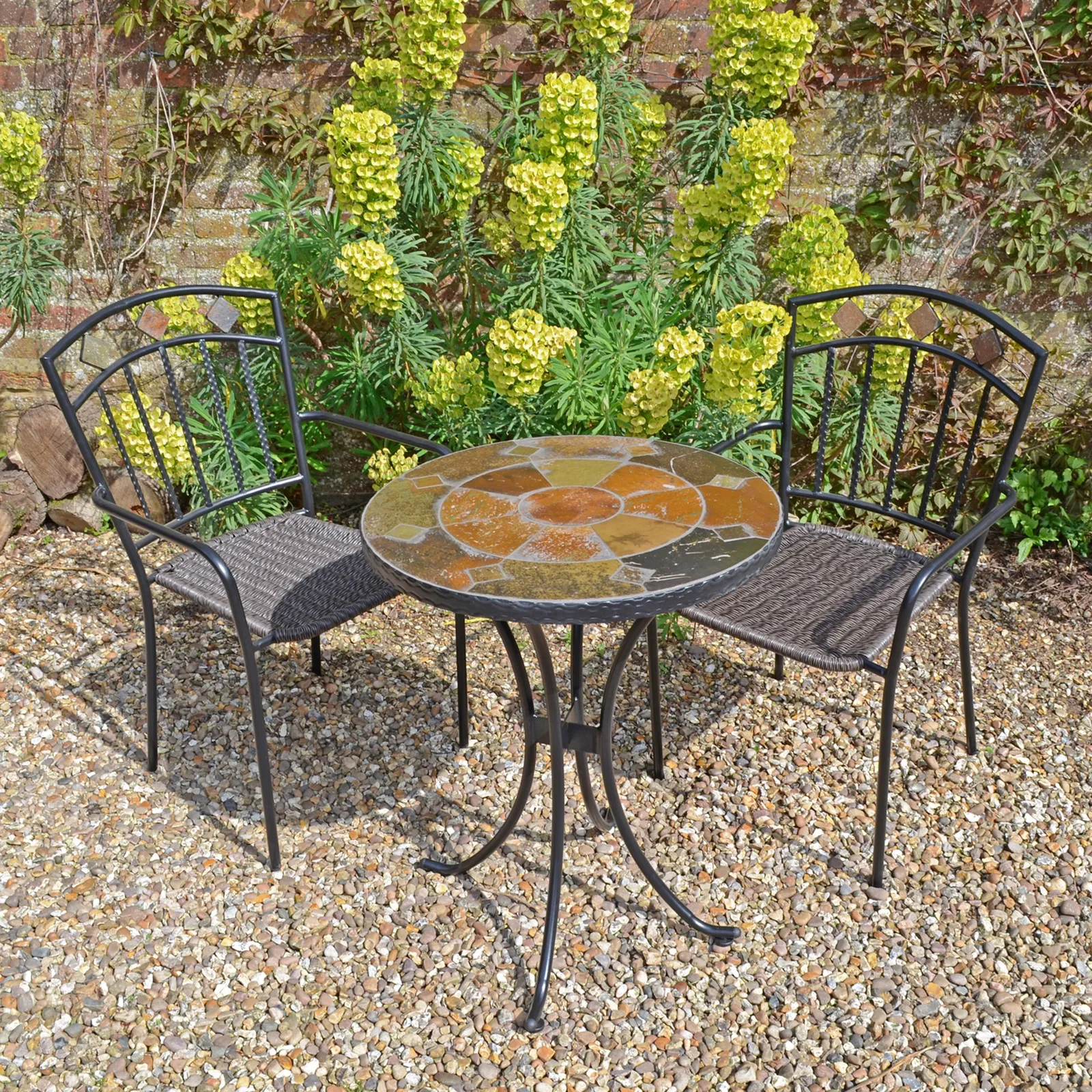 Ondara Malaga 2 Seater Bistro Set Black