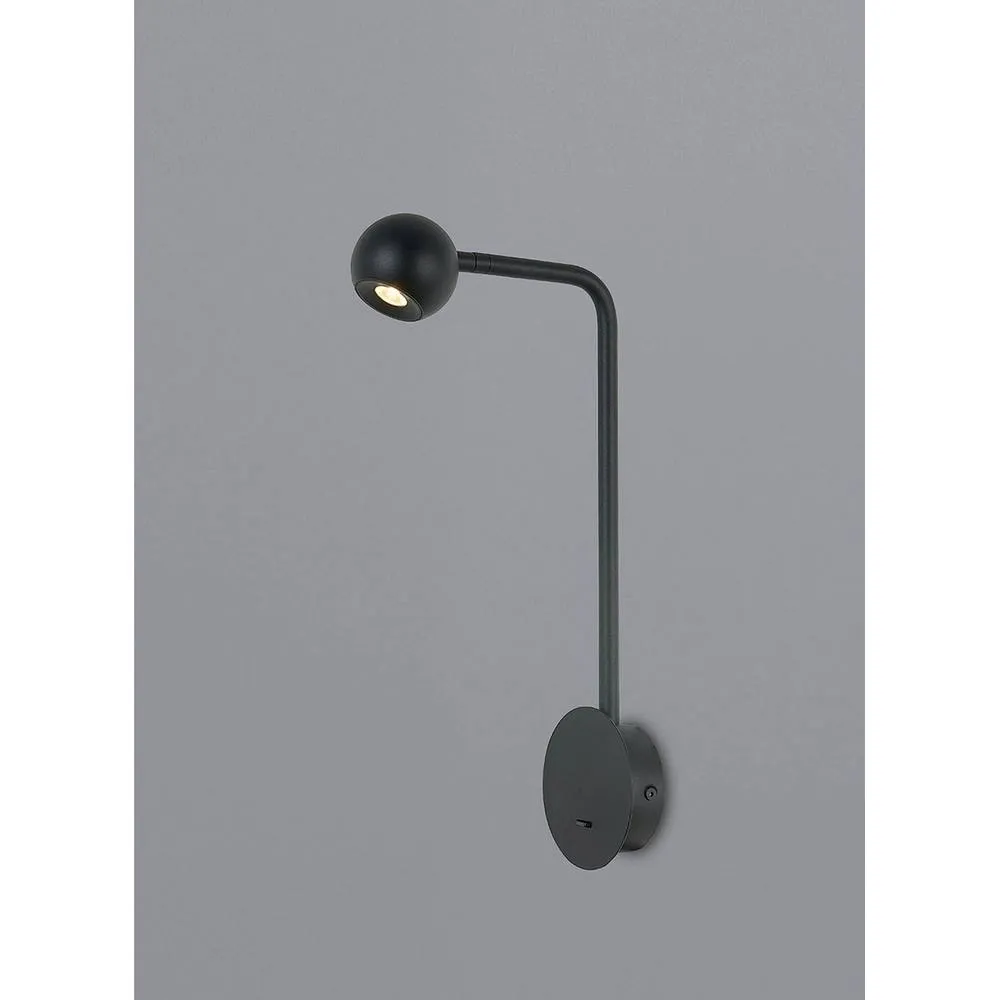 Netlighting Eyes Wall Lamp Switched 6W LED 3000K 390lm Sand Black 3yrs Warranty 2