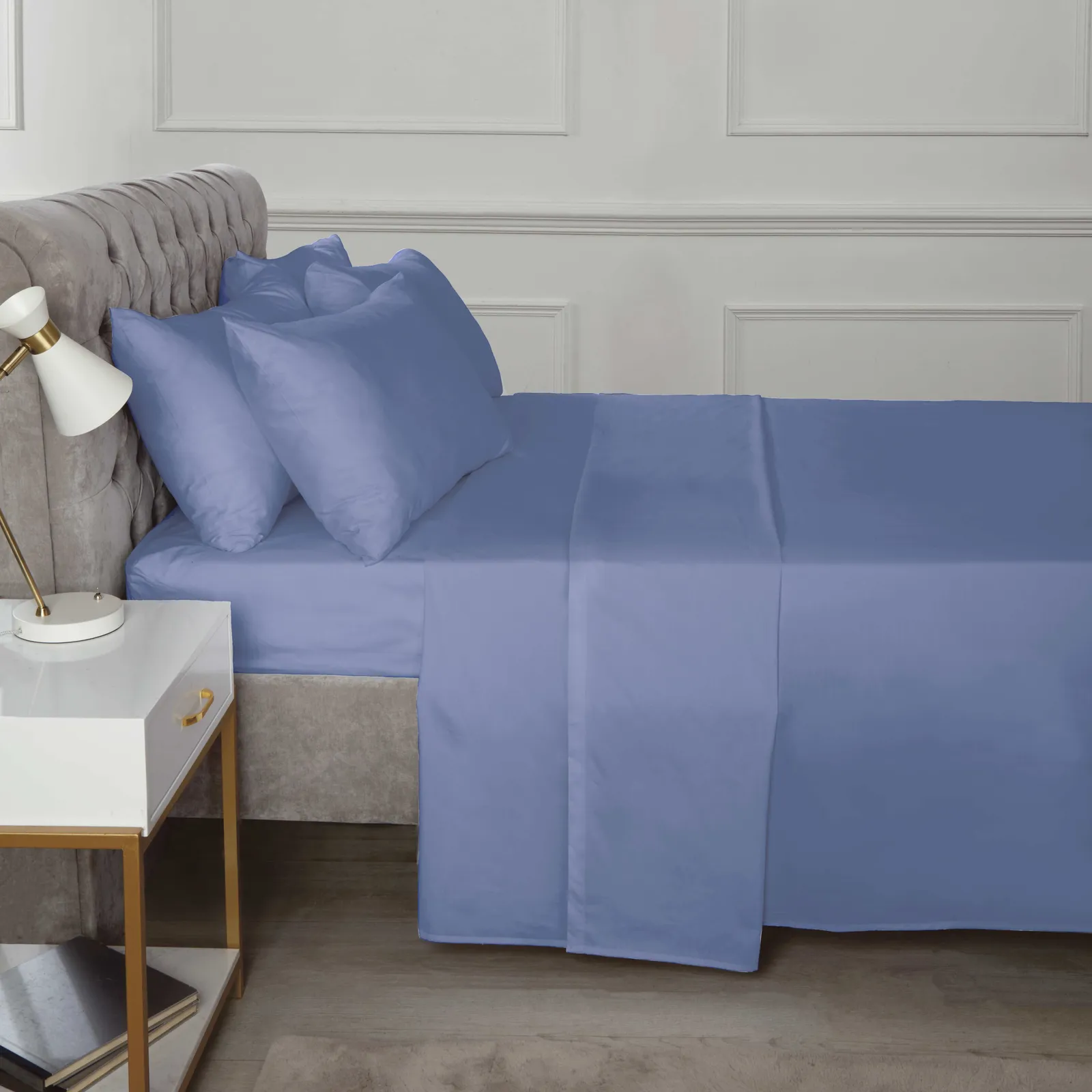 Rapport Home SND Percale Fitted S/King Blue, Blue