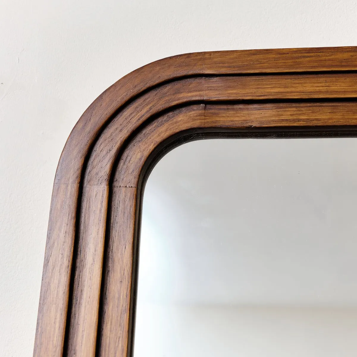 Melody Maison Dark Wood Arched Frame Wall Mirror 60cm X 140cm in Dark Brown 2