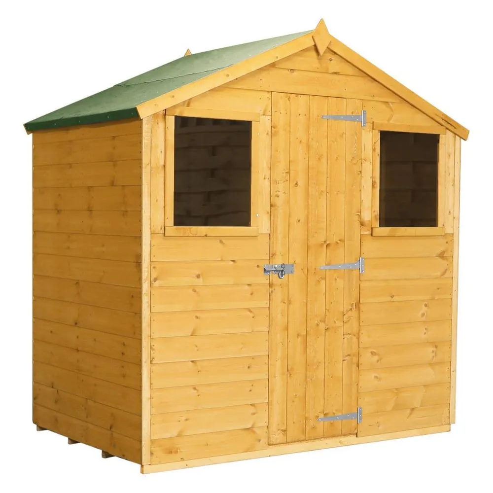 Mercia 4 x 6 Feet Shiplap Apex Shed - L124.1 x W197.6 x H204.2 cm - Brown