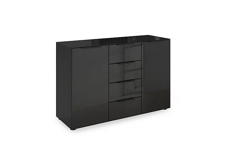 Haven 4 Drawer 2 Door Glass Chest with Glass Top and Front