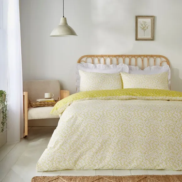 Annie Floral 144 Thread Count 100% Cotton Reversible Duvet Cover & Pillowcase Set 1