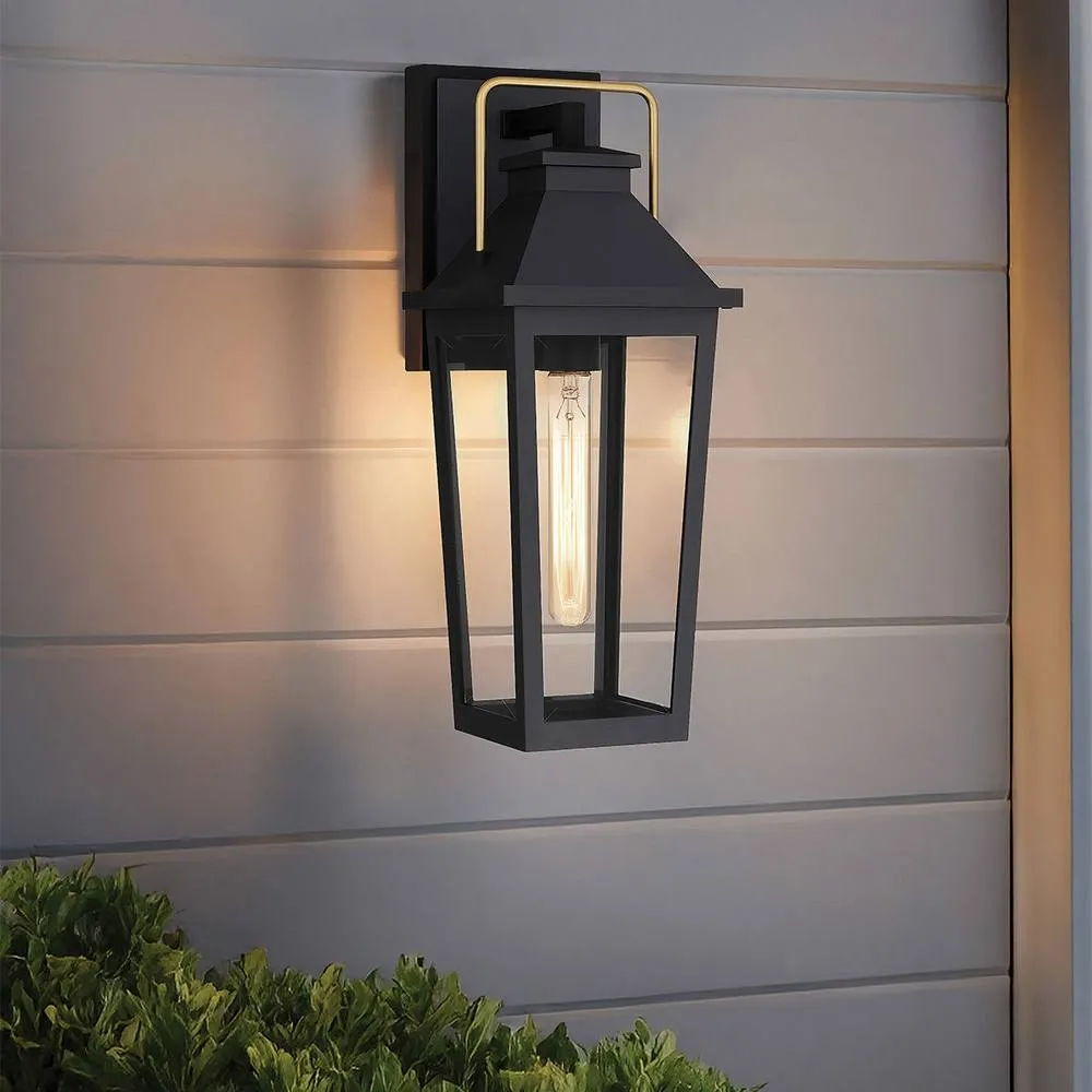 Netlighting Quoizel Outdoor Wall Lantern Black Brass IP44 1x E27 5
