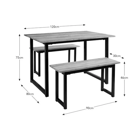 Sampson 4 Seater Dining Bench Set 5