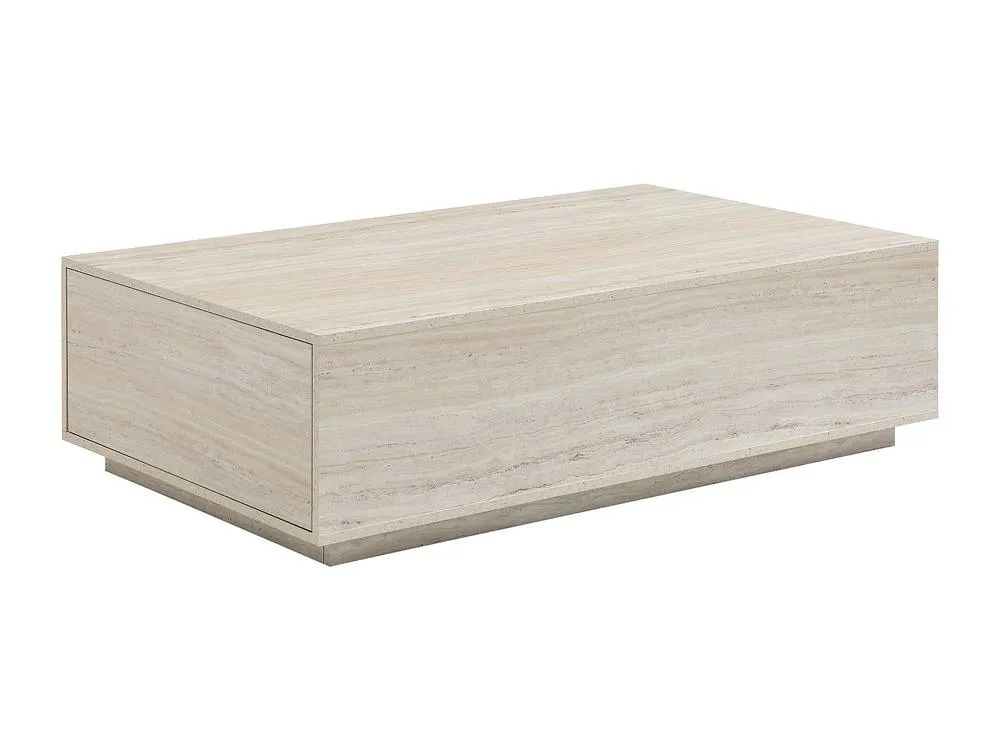 Vente-unique Coffee Table With 2 Drawers In MDF - W120 Cm - Beige Travertine Effect 5