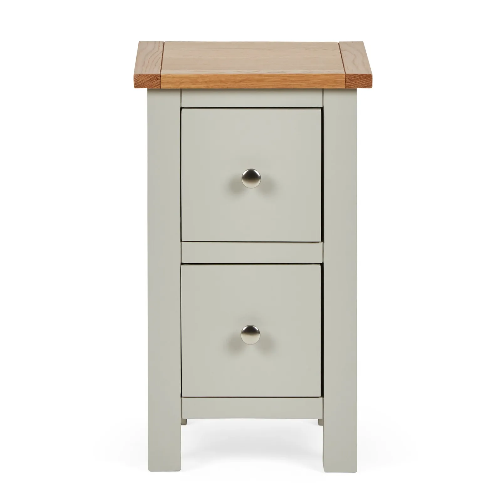 Bromley Grey Slim Bedside Table Grey and Brown