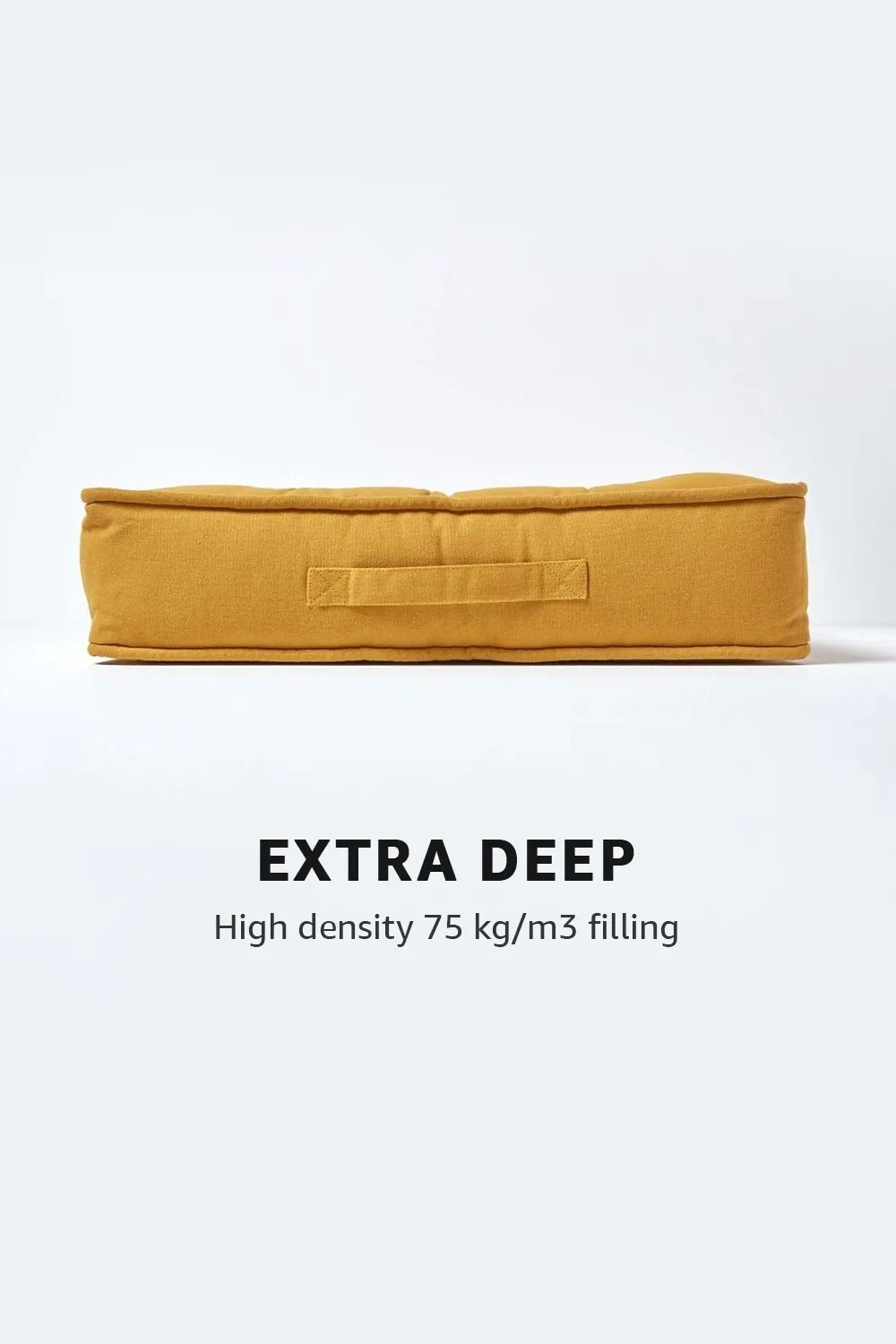 Homescapes Cotton Armchair Booster Cushion in Mustard 4