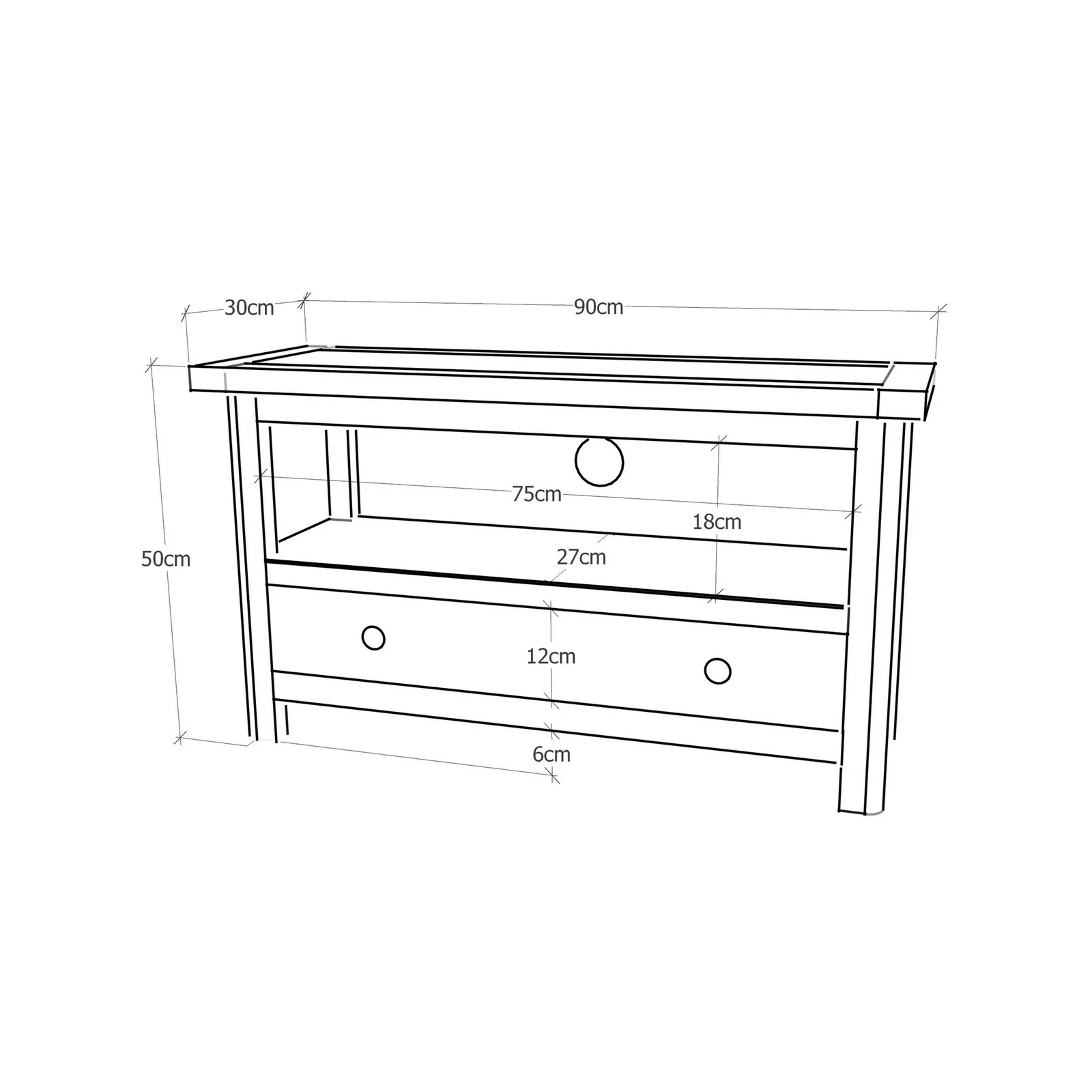 Cabinet Bits Lovere Off-White 1 Drawer TV Cabinet Brass Drop Handle 6
