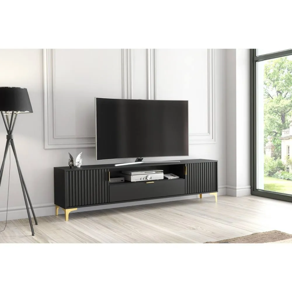 Creative Furniture Tide Crest TV Unit 200cm - Black & Gold 2