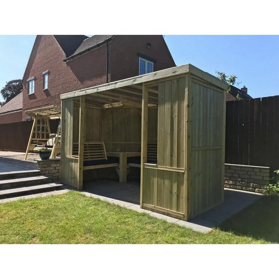 Churnet Valley Garden Furniture Ltd Buttercup Garden Room Shelter - Assembly incl - Set of Cushions Inc in Brown 2