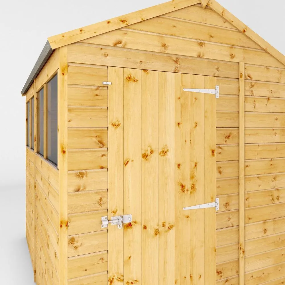 Mercia 8 x 6 Feet Shiplap Apex Shed - L240.8 x W190.5 x H222.2 cm - Brown 6