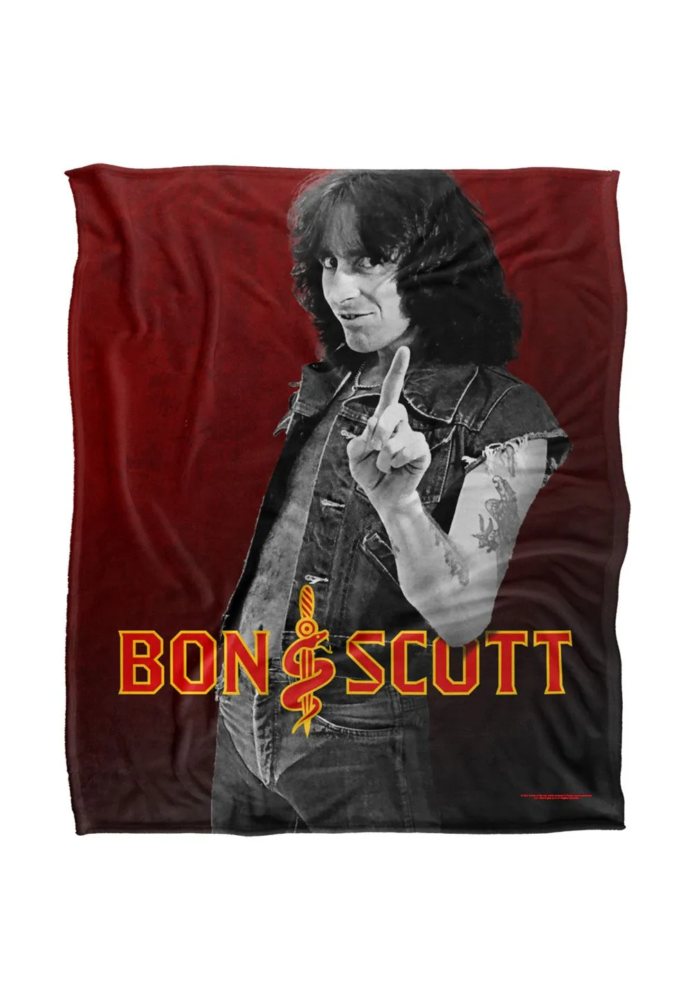 Bon Scott Snake Logo Silky Touch Super Soft Throw Blanket 152 X 127 cm in White