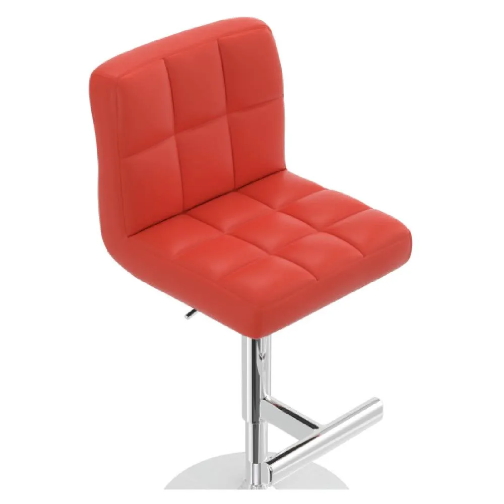 netfurniture Cuborn Red Seat Kitchen Breakfast Bar Stool Height Adjustable 6