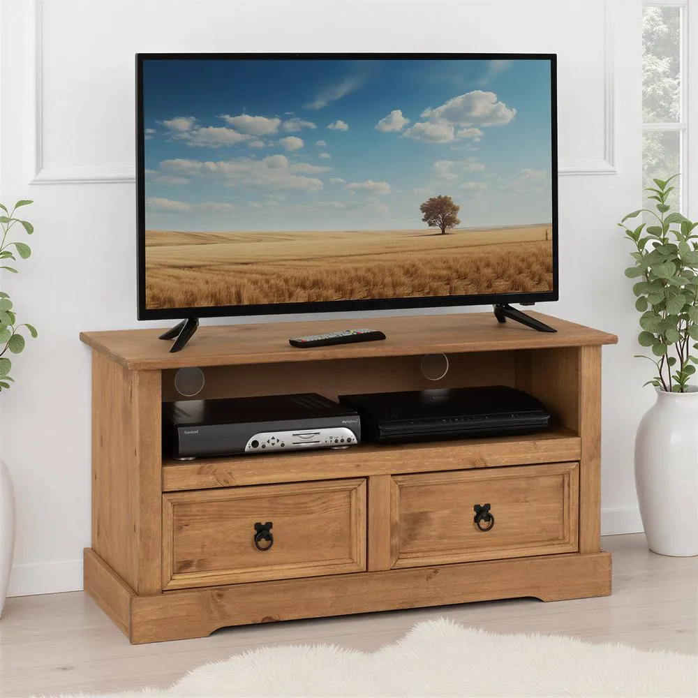 Seconique Corona Essentials 2 Drawer TV Unit in Natural