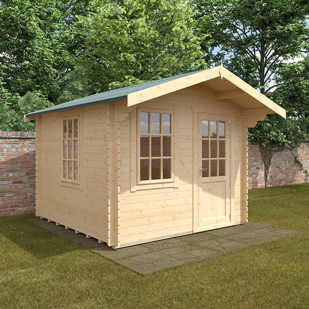 Buttercup Farm 10x10 The Carrington 28mm Cabin - L295 x W295 x H261.6 cm in Natural 2