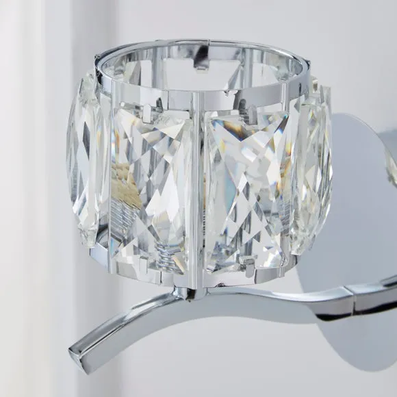 Set of 2 Kleio Glass Chrome Wall Light 4