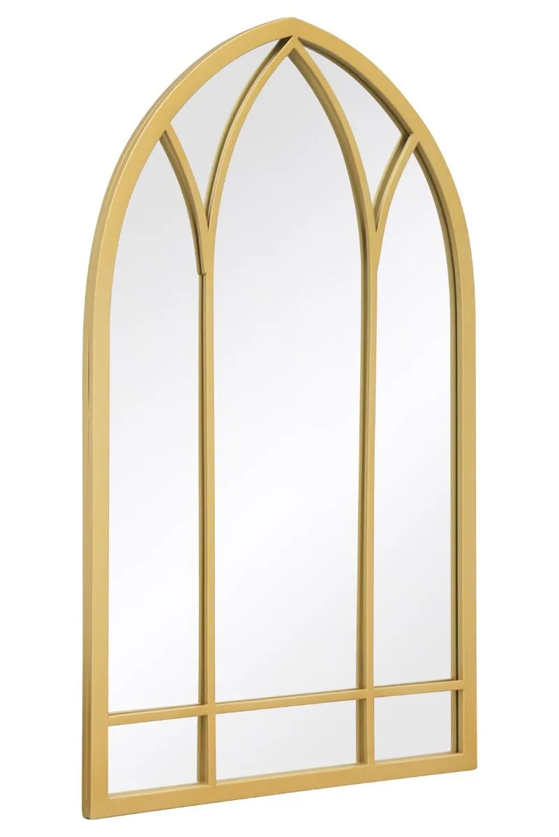 MirrorOutlet Gold Metal Framed Arched Garden Wall Mirror 32" X 19" (83CM X 48CM) 4