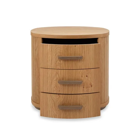 Bentley Designs Vega Knotty Oak 3 Drawer Bedside Table 3