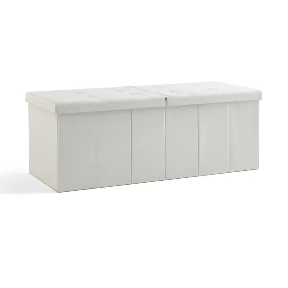 Faux Linen Bed Ottoman 3