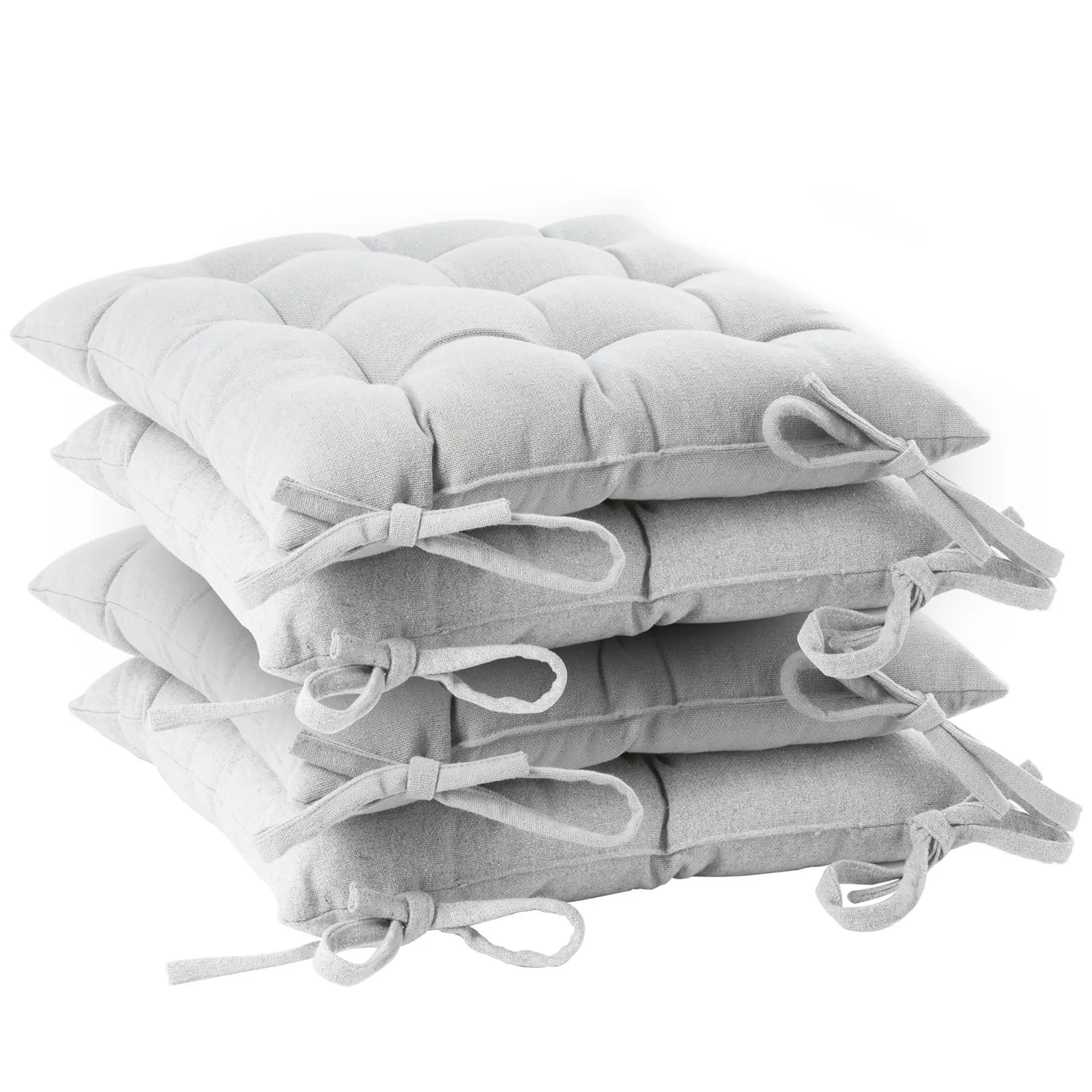 Harbour Housewares Square Garden Chair Seat Cushions Pack of 4 in Grey