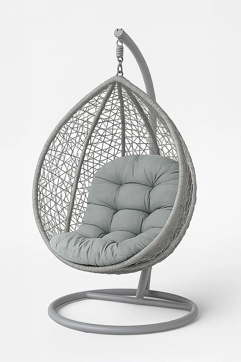 Homescapes Luxury Egg Chair Cushion, Hanging Basket Swing Chair Cushion in Grey 1