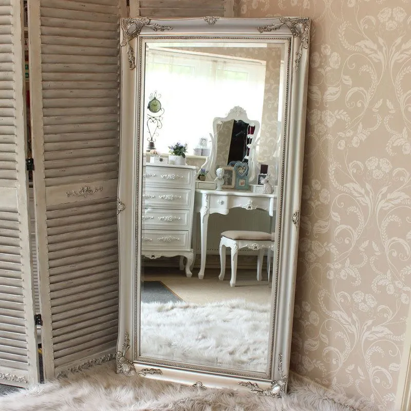Melody Maison Large Silver Ornate Wall/Floor Mirror 158cm X 78cm 2