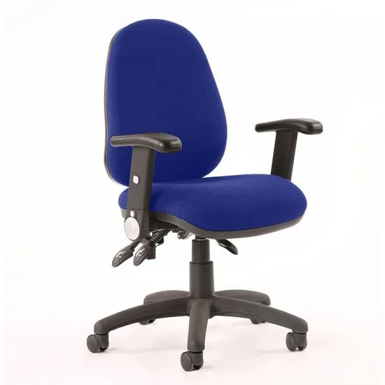 Luna II Office Chair In Stevia Blue With Folding Arms