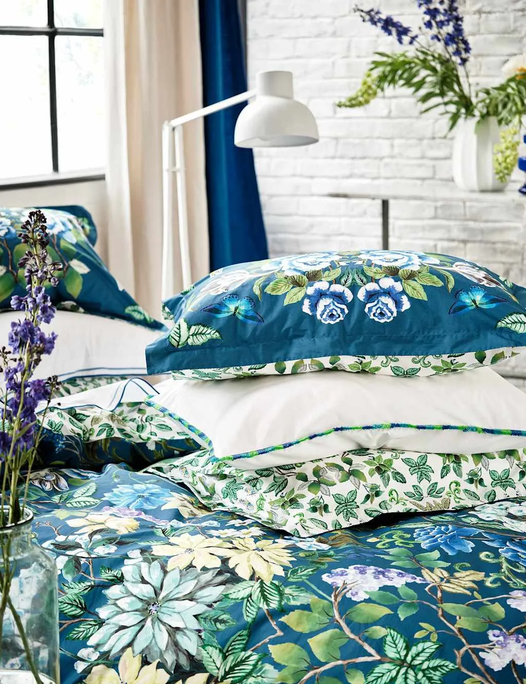 Designers Guild 2 Pack Pure Cotton Eleonora Pillowcases Multi